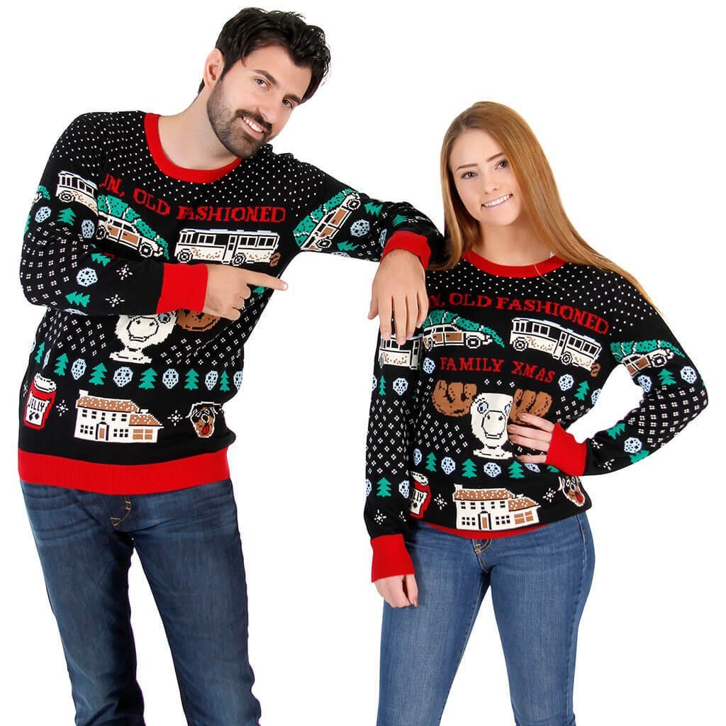 Christmas Letter Printed Pullover Knit Sweater Men Ugly Christmas Sweaters