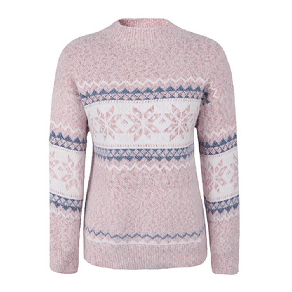 Women Ugly Christmas Sweaters Long Sleeves Knit Turtleneck Print Loose Pullover Tops