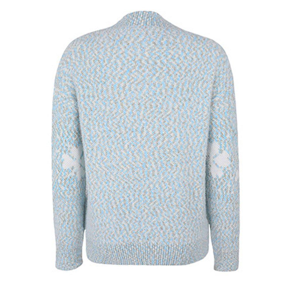 Women Ugly Christmas Sweaters Half Turtleneck Snowflake Top