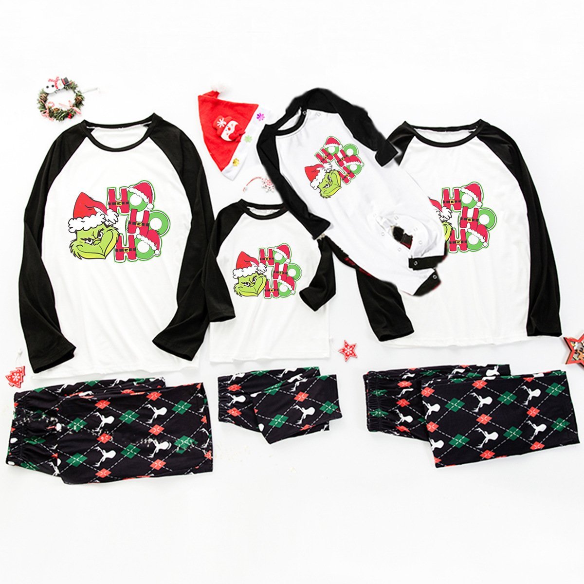 Family Matching Pajamas Christmas Two Pieces Printed Letter Sleepwear Set