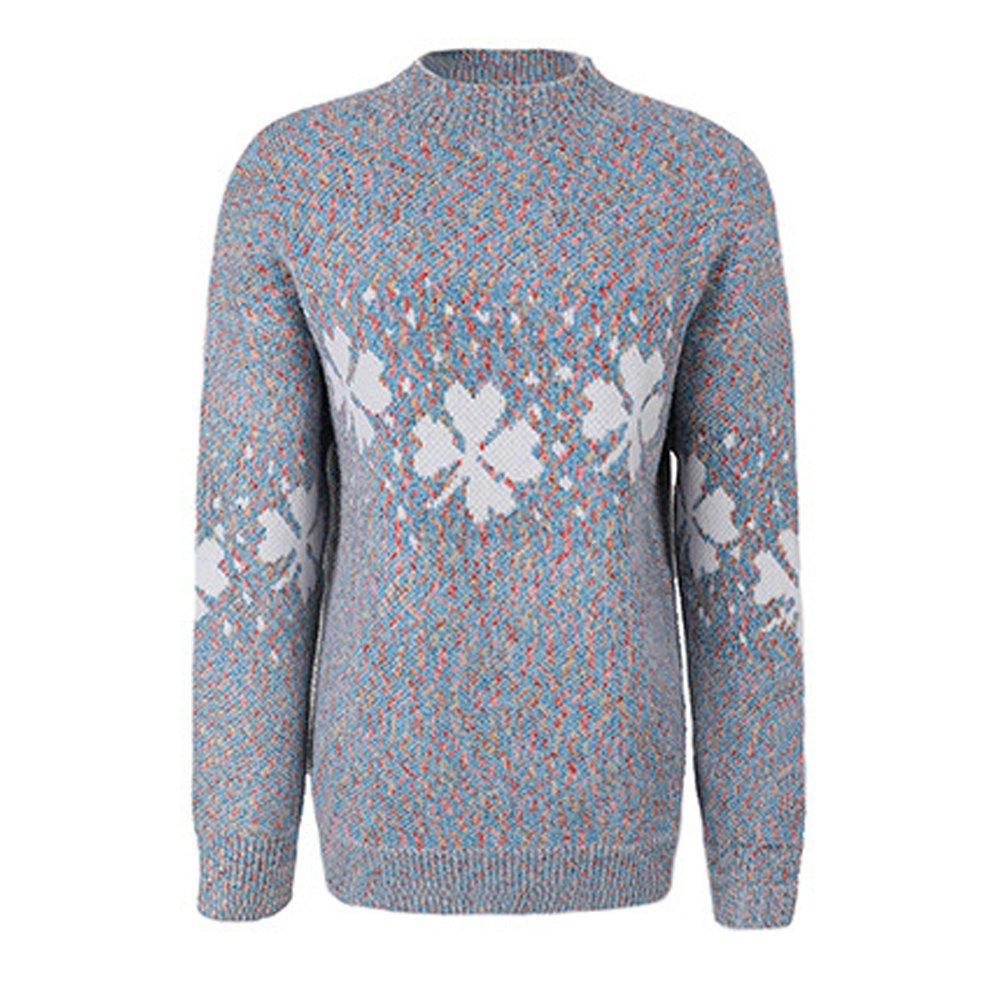 Women Ugly Christmas Sweaters Half Turtleneck Snowflake Top