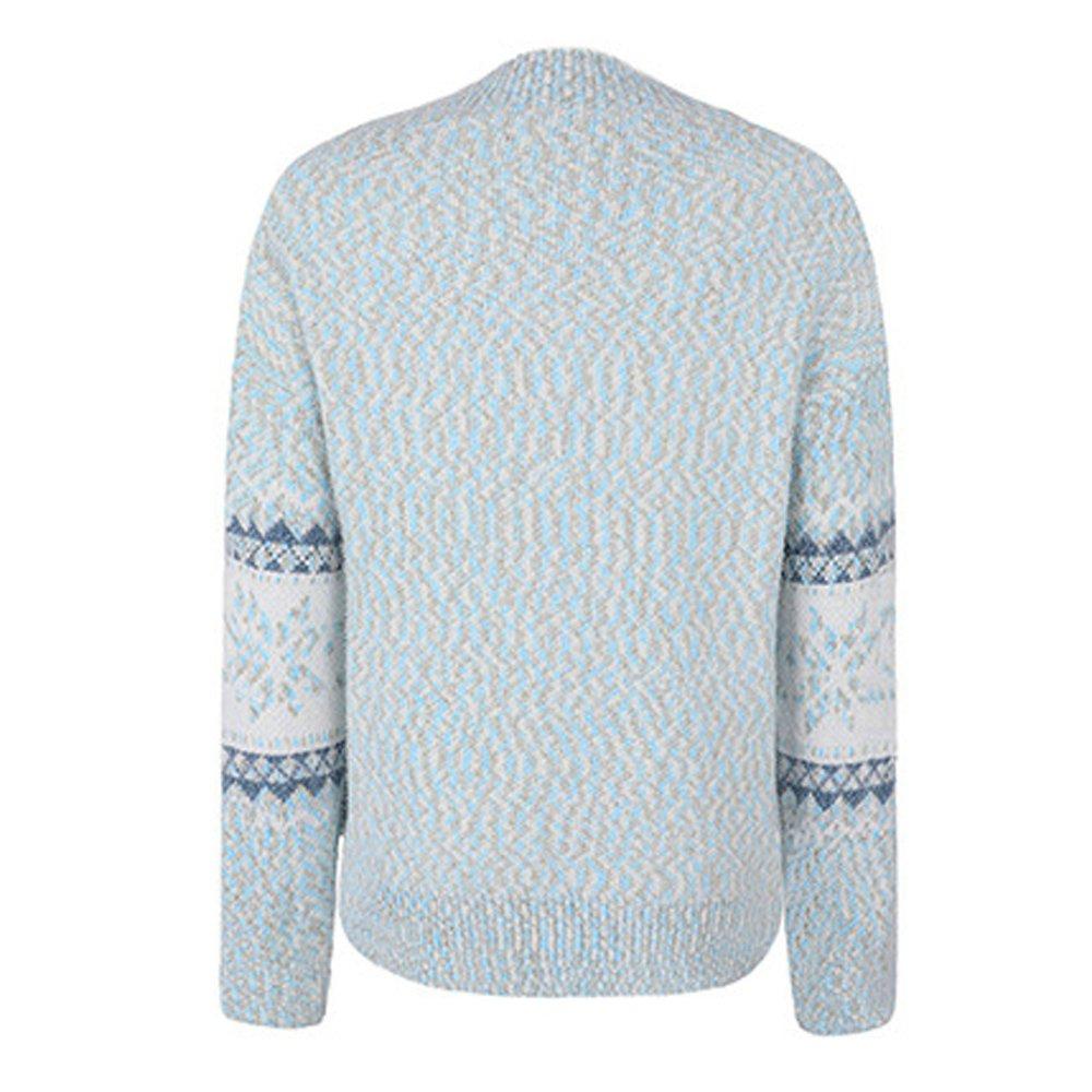 Women Ugly Christmas Sweaters Long Sleeves Knit Turtleneck Print Loose Pullover Tops