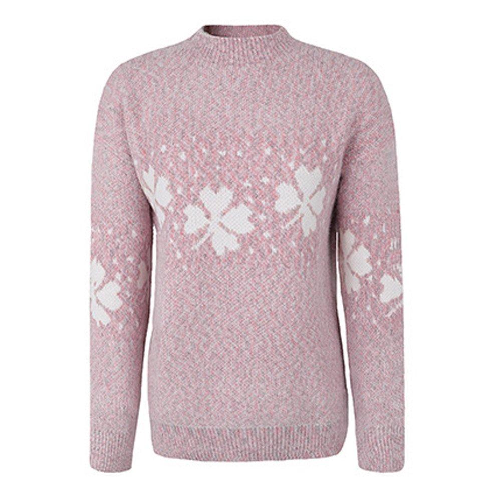 Women Ugly Christmas Sweaters Half Turtleneck Snowflake Top