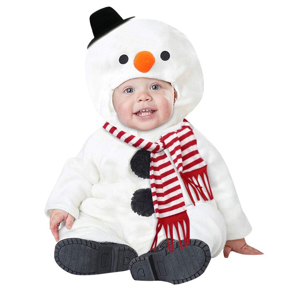 Christmas Children's  Snowman Hooded Jumpsuit + Scarf Set
