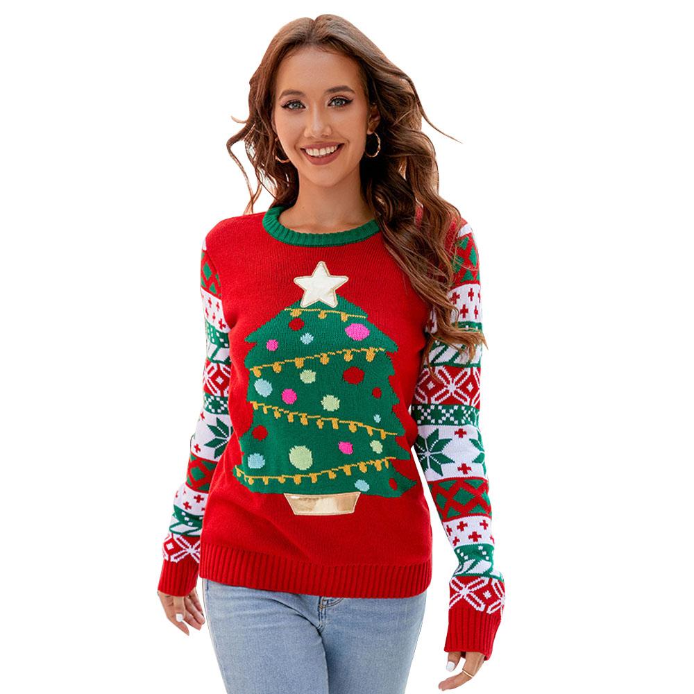 ugly women christmas casual Sweater Embroidery 3D - ciclove