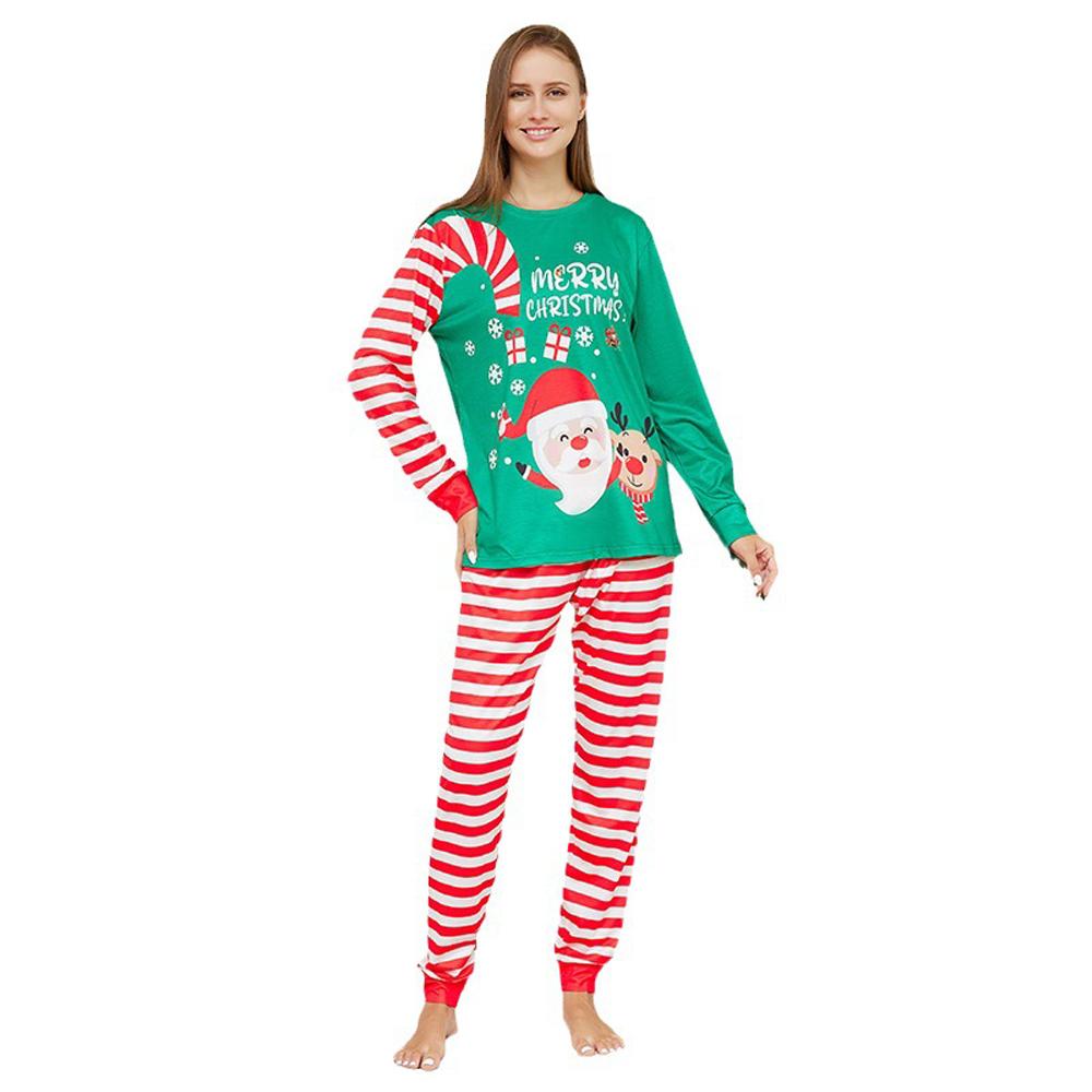 Green Santa Letter Print Christmas Family Couples Matching Pajamas Party Sets - ciclove