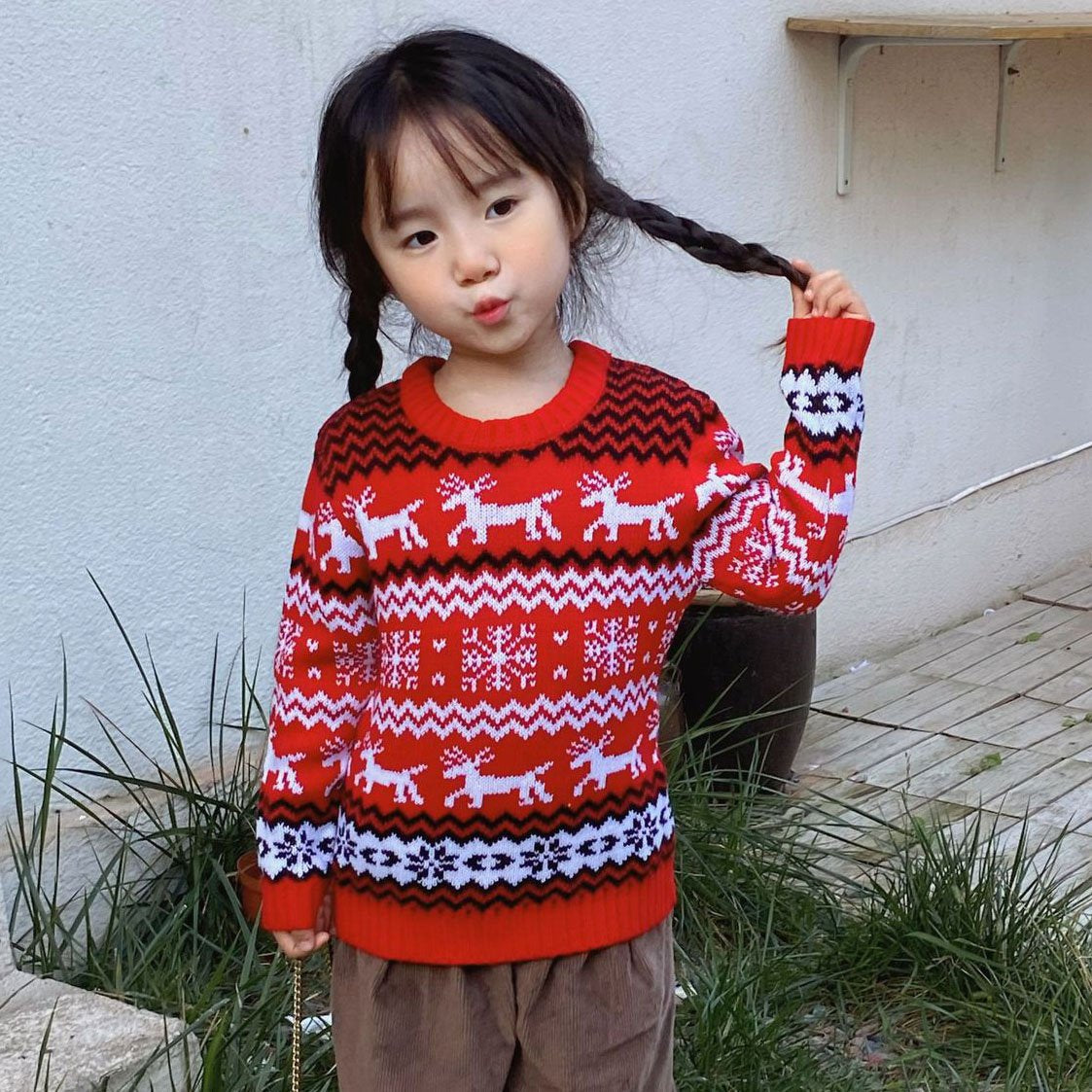 ugly women men christmas small snowflake Couple Sweater - ciclove