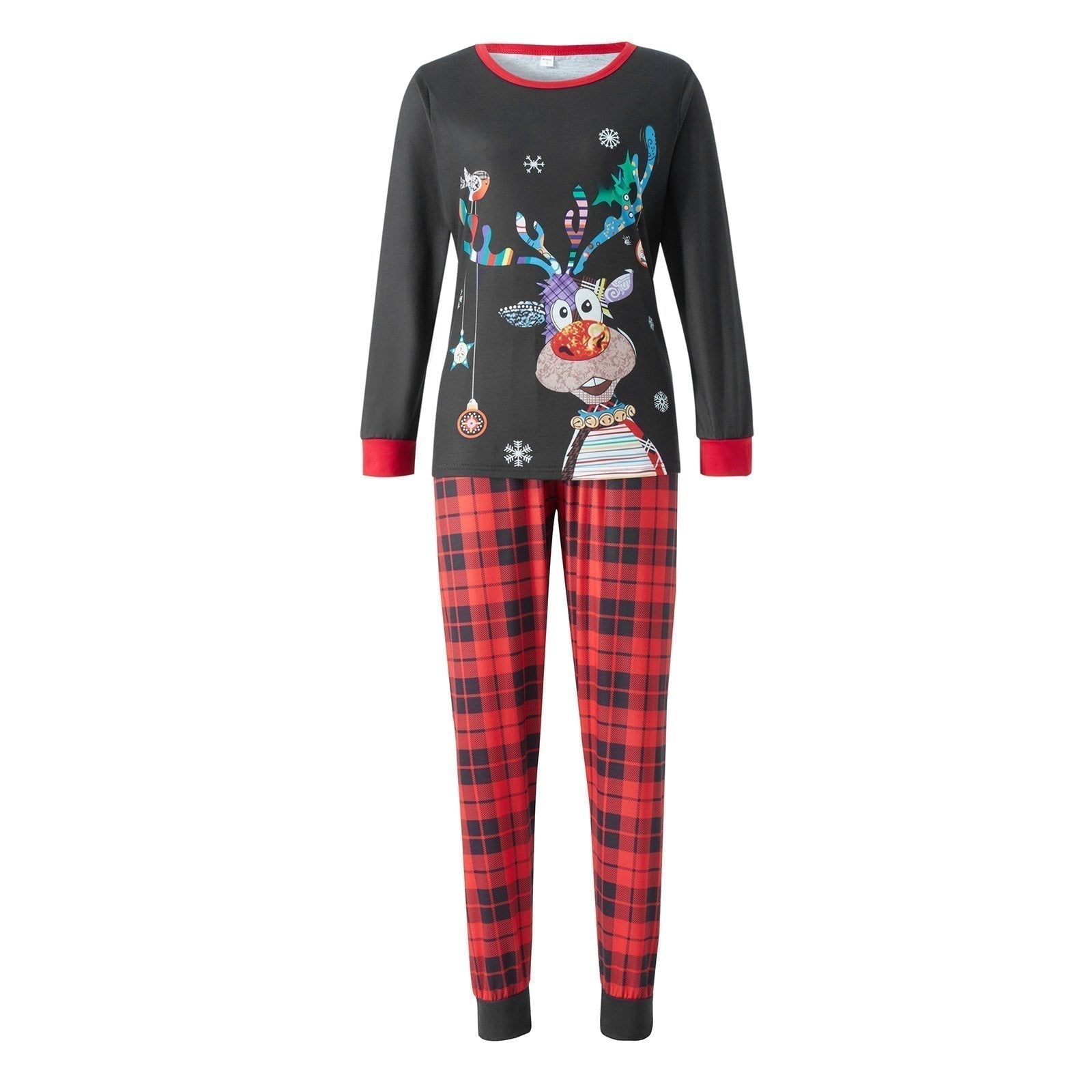 Black Lucky Elk Christmas Family Couples Matching Pajamas Party Sets - ciclove