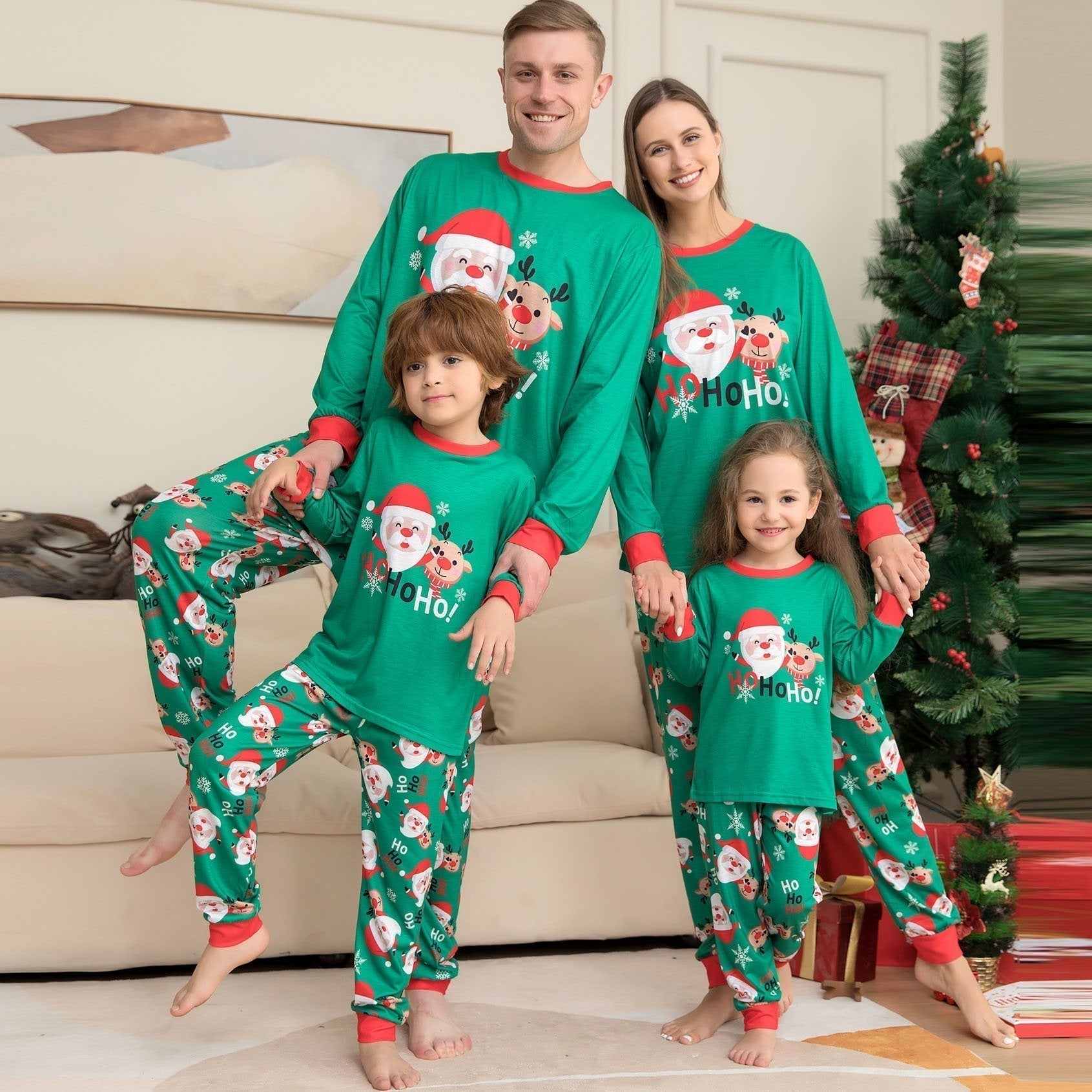 Christmas Santa Claus Print Family Couples Matching Pajamas Party Sets - ciclove