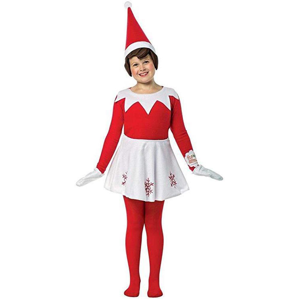Christmas Costumes for Kids Elf Cosplay Halloween Outfit Party Two Pieces