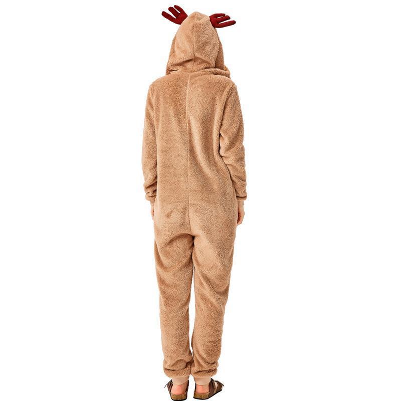 Women Animal Reindeer Christmas Rudolph Deer Jumpsuit Costume Onesies Adult Party Pajamas