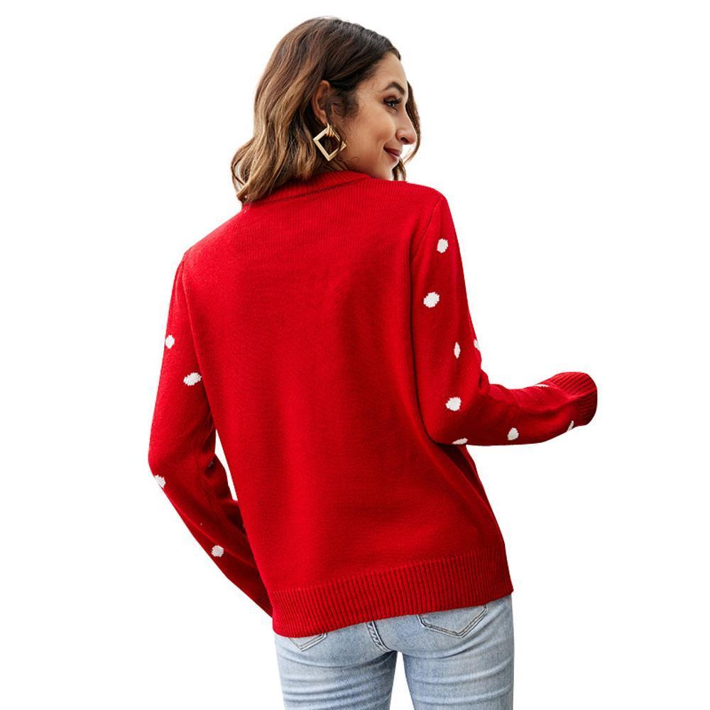 Round Neck Long Sleeve Sequin Pullover Animal Women Ugly Christmas Sweaters - ciclove